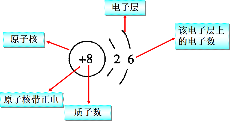 (1)原子结构示意图的意义5,原子结构示意图(2)排满第一层(2个电子)再