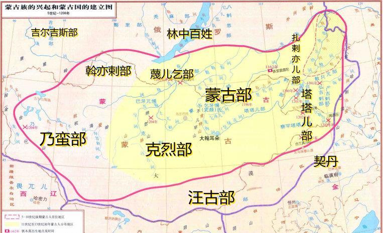 辽金时期,蒙古部落不断西迁,同时不断兼并其他部落.