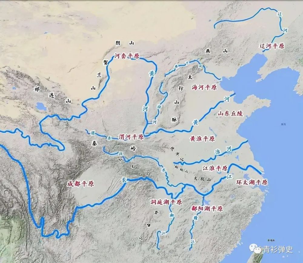 长江和黄河,两条大江大河干流及其支流几乎涵盖了中国大部分地域,有