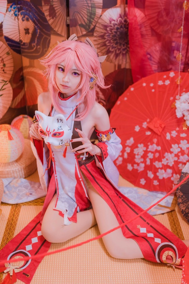 原神八重神子cosplay想看我变狐狸么