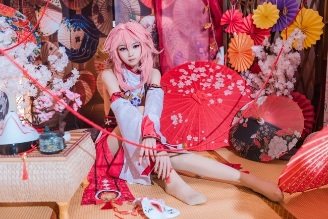 原神八重神子cosplay想看我变狐狸么