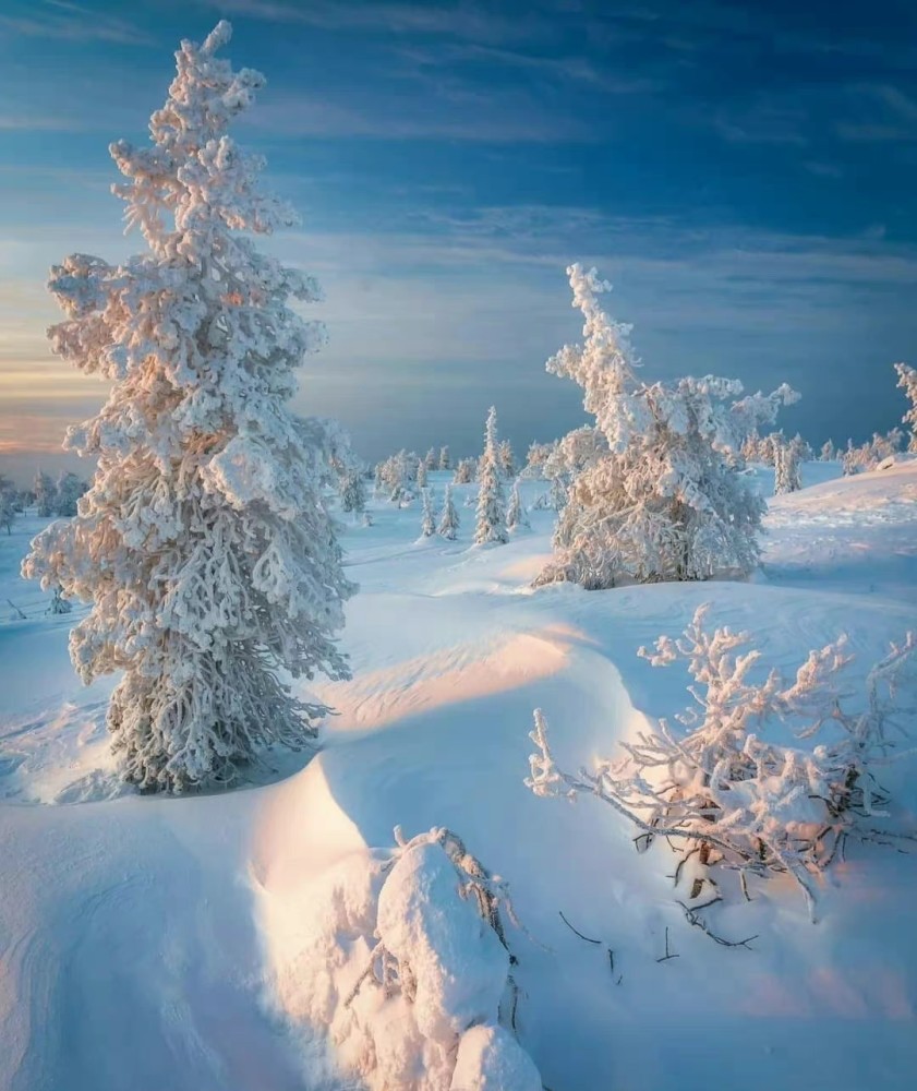 北欧仙境般雪景