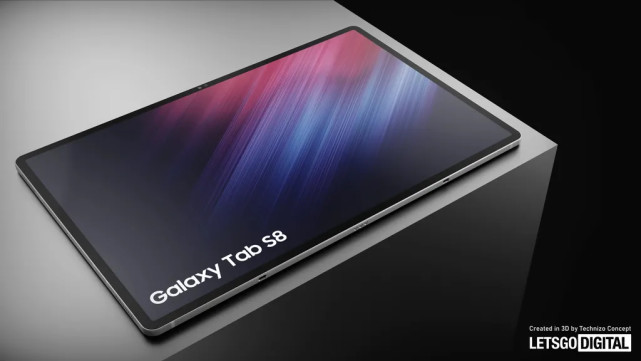 三星galaxy tab s8高清渲染:11吋屏幕 骁龙8