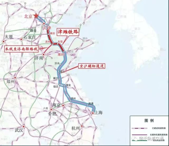 同步规划京沪高铁辅助通道至青岛连接线,实现京沪辅助通道与青岛的