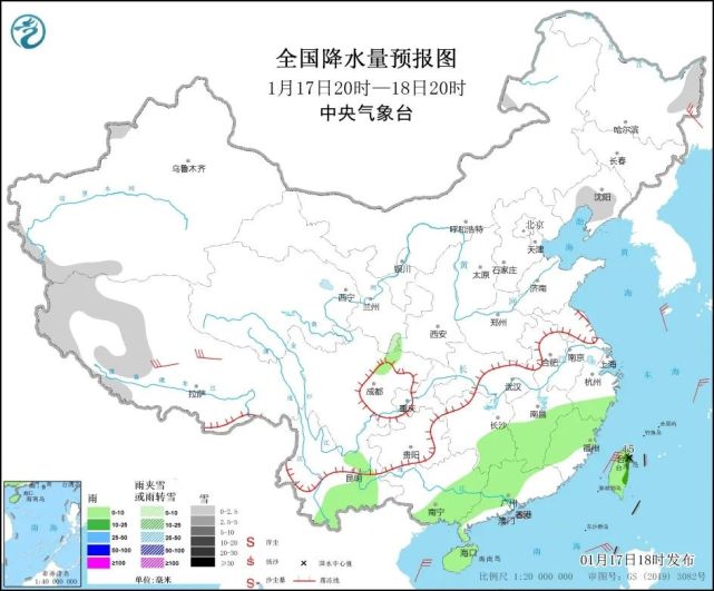 1月17日未来三天天气预报:河南安徽江苏四川等地有,中