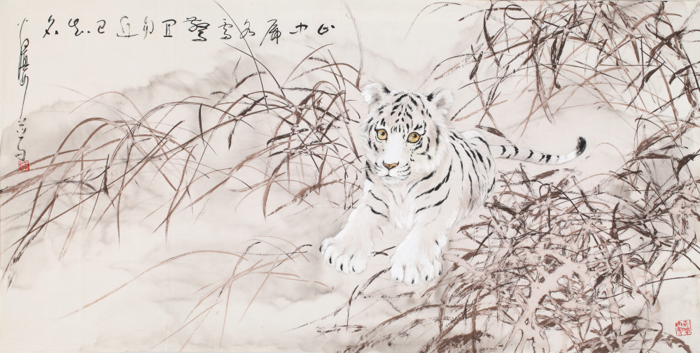虎虎生威一翁真如国画虎作品欣赏