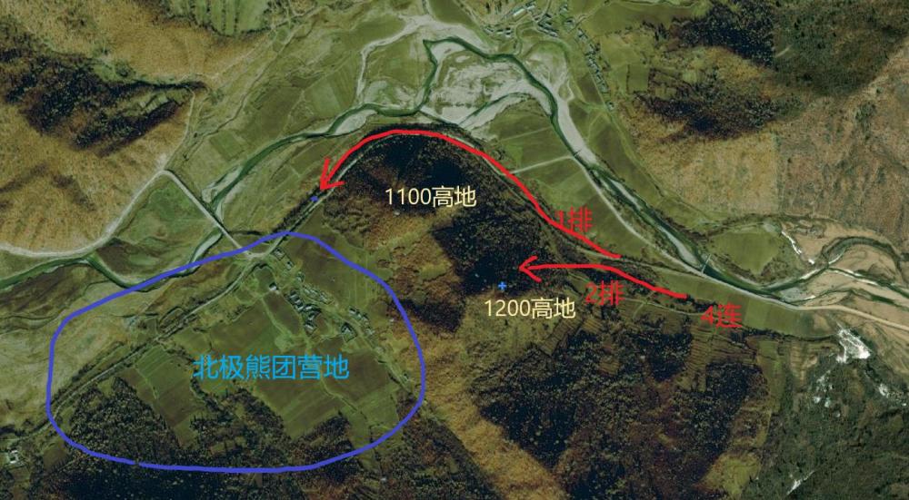 地图上标注为1100高地与1200高地