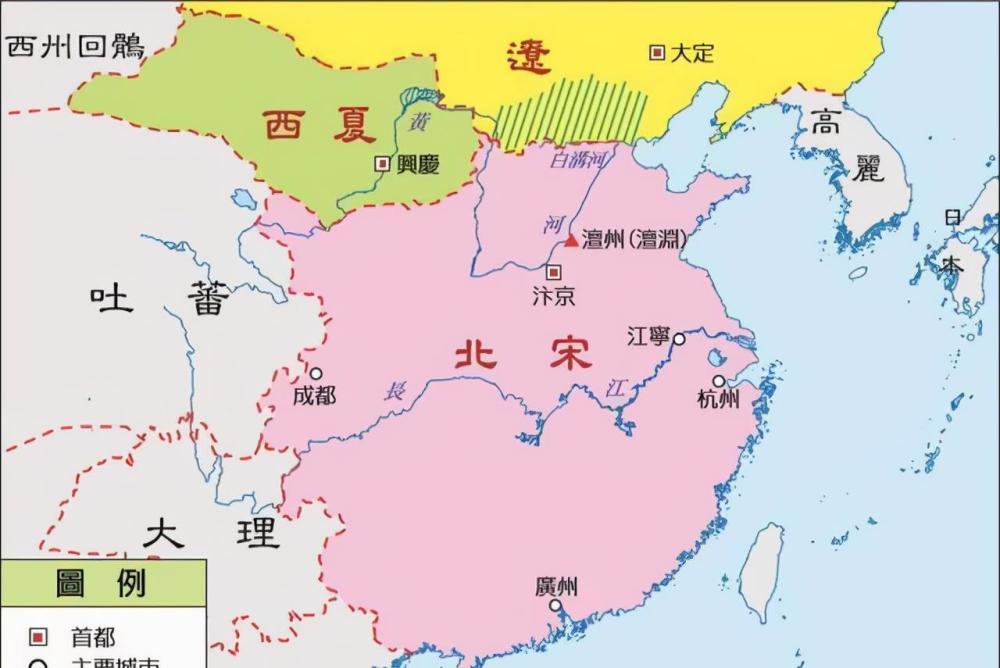 宋朝地图宋代建立于公元960年,当时的后周诸位将领发动了陈桥兵变,并