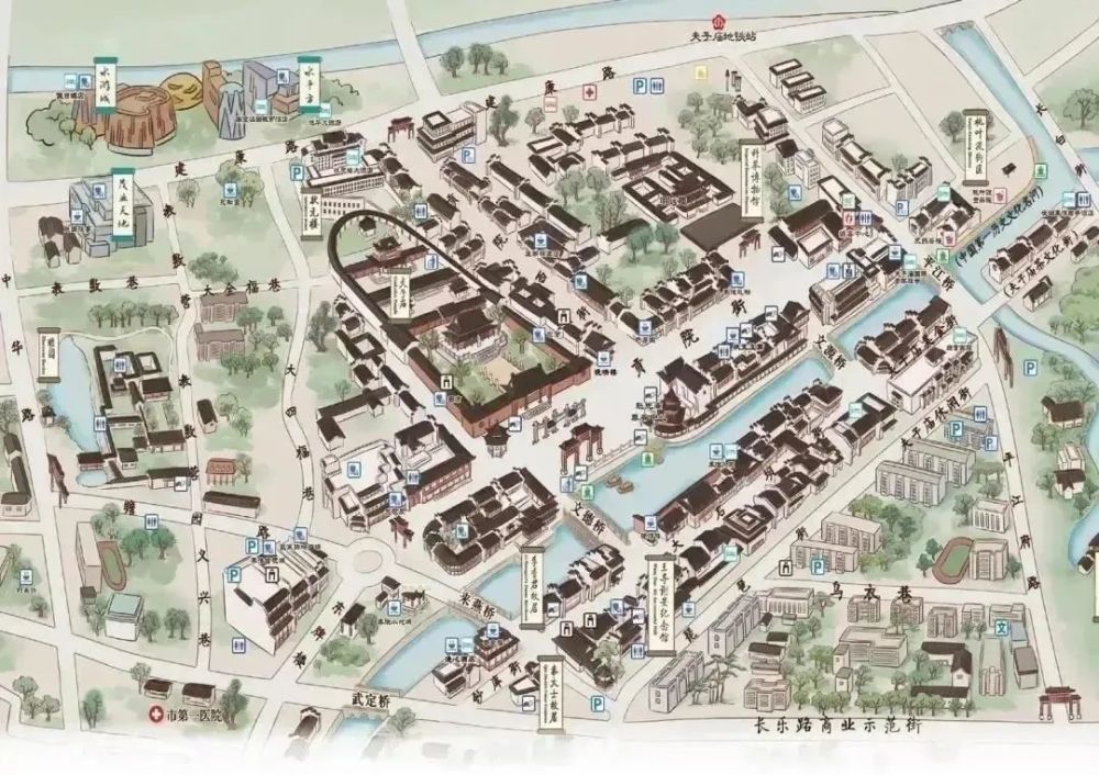 江苏南京市秦淮区夫子庙步行街 ,无锡市梁溪区清名桥历史文化街区
