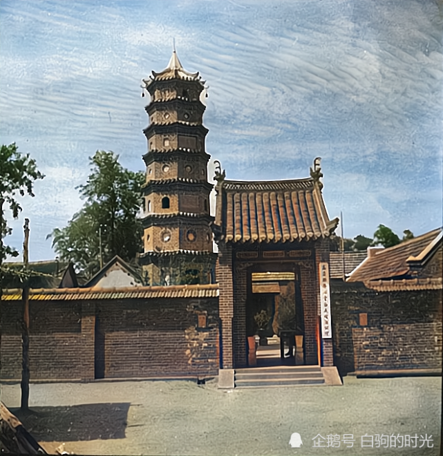 民国老照片:高密的城墙,城门,护城河,牌坊,塔等风貌