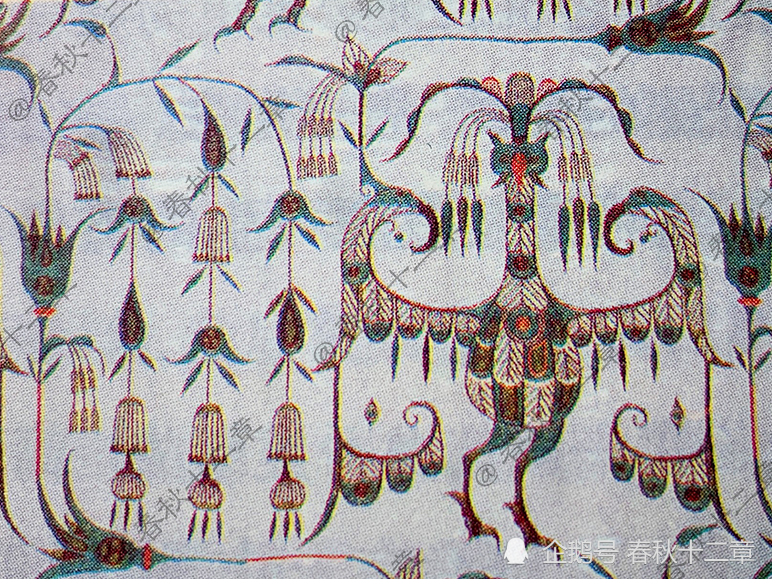 三头凤鸟纹样 采自《中国古代服饰研究《山海经·海内西经》有载"