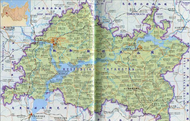 鞑靼斯坦共和国位于俄罗斯西北部,东边与巴什科尔托斯坦共和国接壤