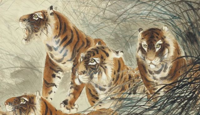 为画虎,兄弟俩在家养老虎,虎画栩栩如生