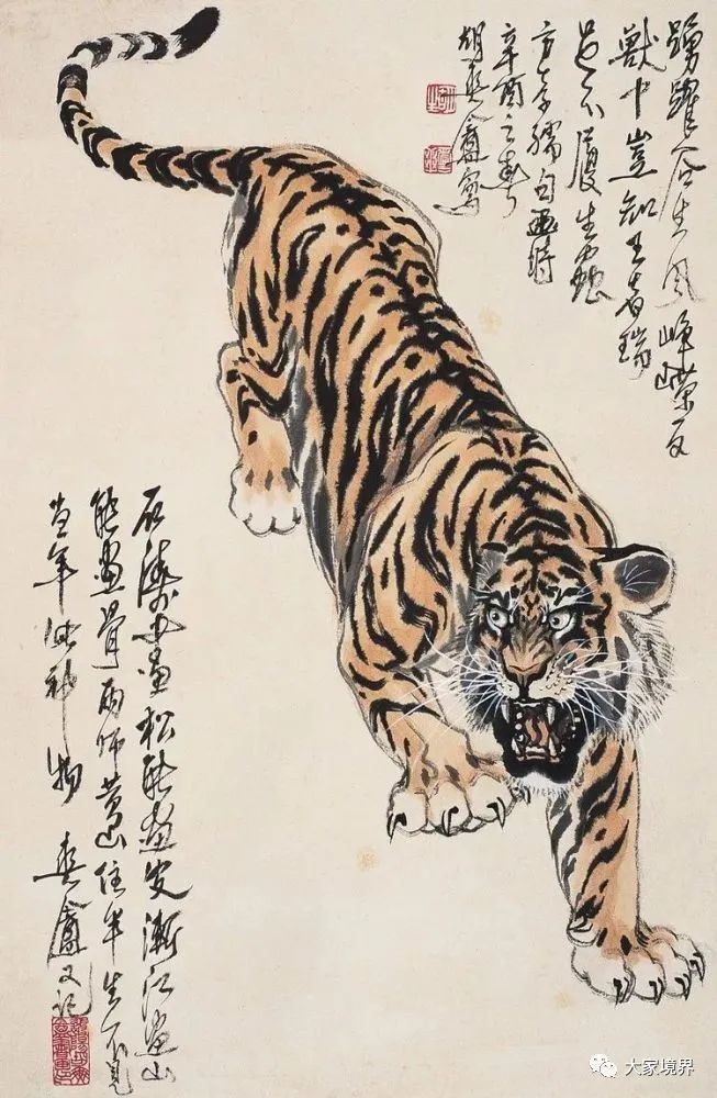 被埋没的现代画虎大师虎痴胡爽庵作品欣赏