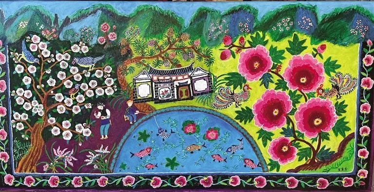 78岁零基础学画画大理白族老奶奶10年成小有名气的画家