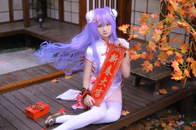 碧蓝航线独角兽新年旗袍cosplay