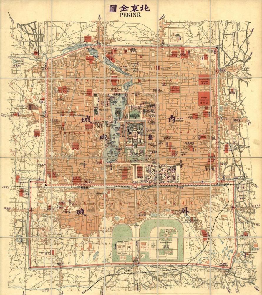 晚清时期的北京城高清全景地图由八国联军勘察绘制