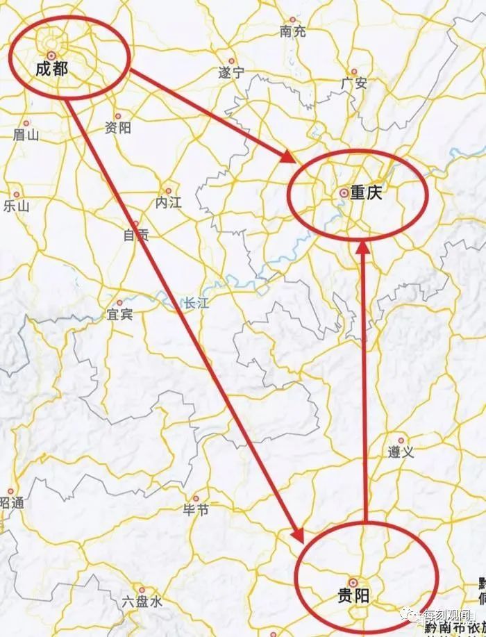 成都和重庆之间拥有双高铁通道,分别为成渝高铁以及成渝中线高铁.