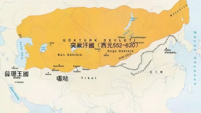 吐火罗国,2.嚈哒部,3. 诃达罗支国,4.解苏国,5.骨咄施沃沙,6.