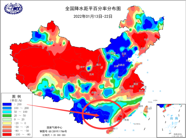 近期我们广西地区的雨水十分的频繁,根据全国降水距平分布图显示,过去