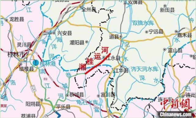 湘桂运河连通了长江,珠江两大水系,相当于现代版的"灵渠".