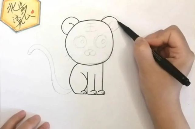 儿童简笔画教程:可爱的老虎简笔画
