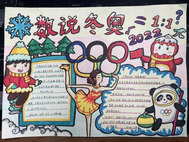 用数学的眼光寻找冬奥会里隐藏的数学知识,制作成图文并茂的数学小报