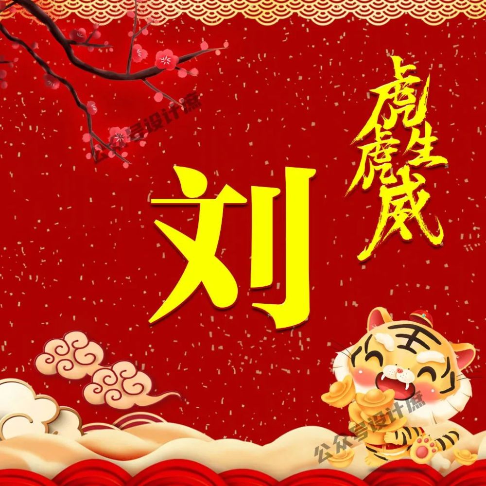 微信头像姓氏头像分享2022虎年祝你虎虎生威财源滚滚