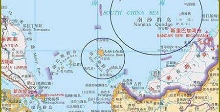 东南亚的纳土纳群岛号称"南海门户",位于南中国海西南部,北距中国最