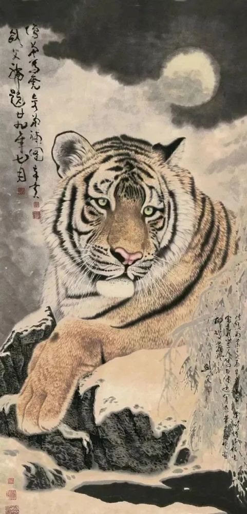 十大名家画虎虎虎生风霸气十足
