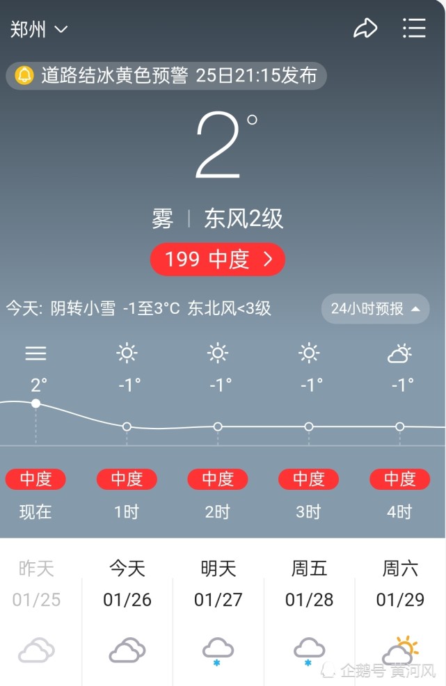 郑州今天天气预报图片