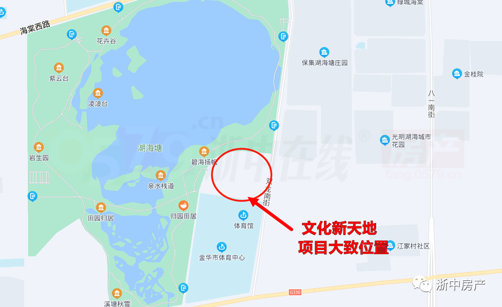 根据公告信息,项目选址位于金华市开发区湖海塘公园的东侧,金华市双龙