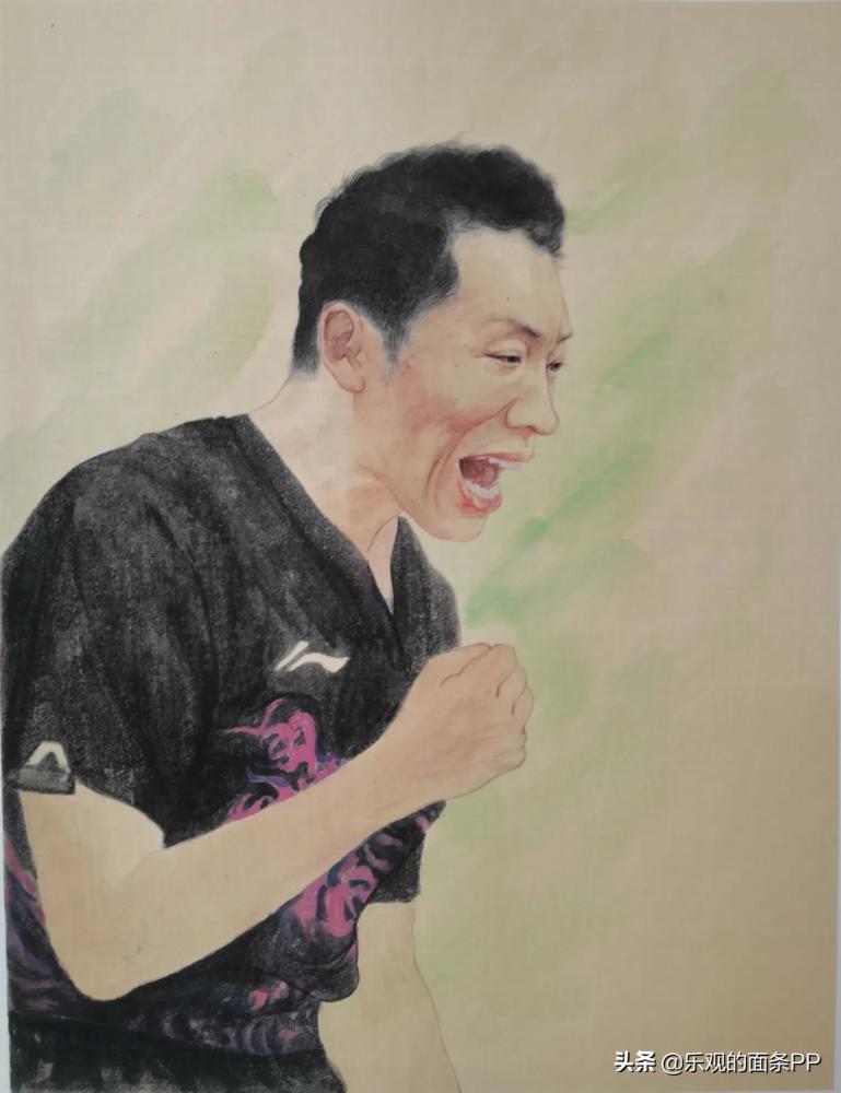 杨倩肖像绘画 冯水清东京奥运会冠军 马龙肖像绘画 冯水清张大功的