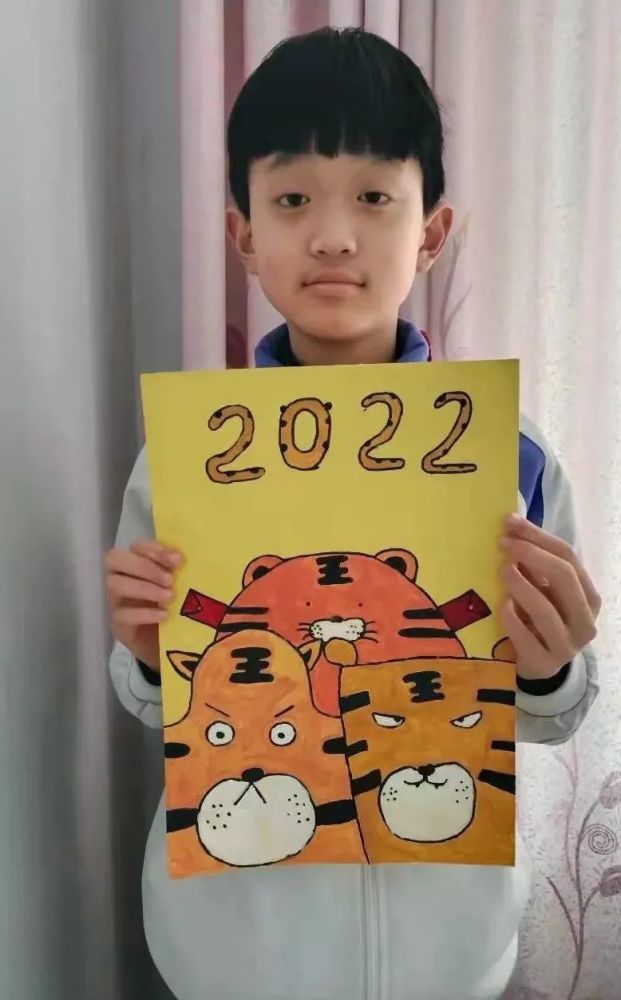 虎年画虎虎虎生威商东外国语实验学校德育作业之虎年画虎