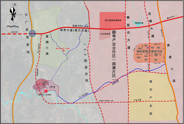 国际家居总部经济产业园区一期,二期位于南康朱坊,计划年内竣工