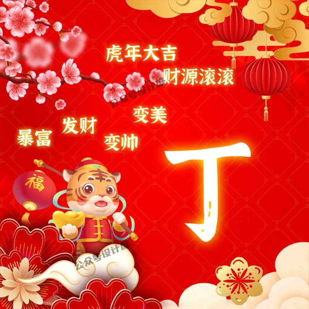 微信头像姓氏头像2022虎年大吉要暴富要发财更要变帅变美