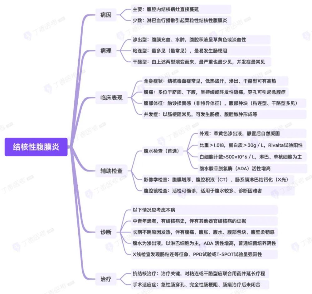 思维导图消化系统之结核性腹膜炎