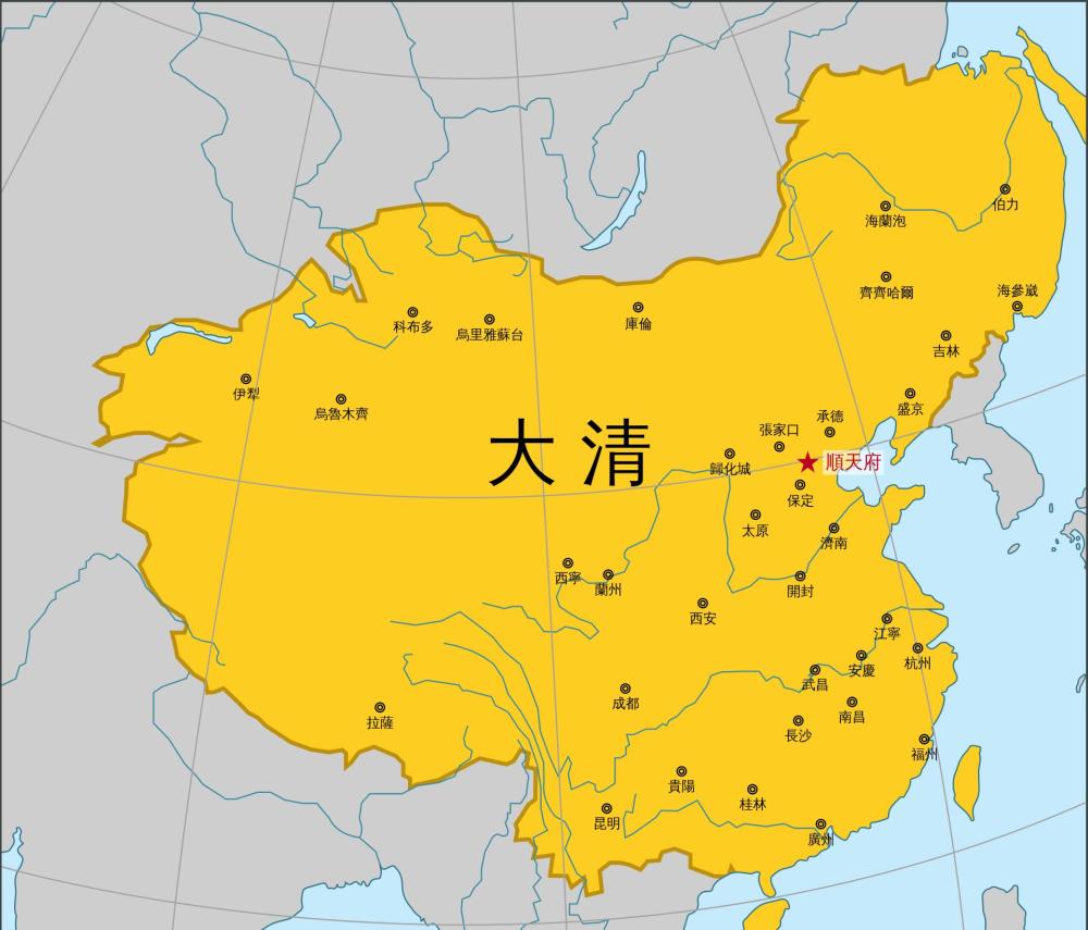 行政领土版图清朝在相当大程度上完成了我们现代中国的领土积淀,对比