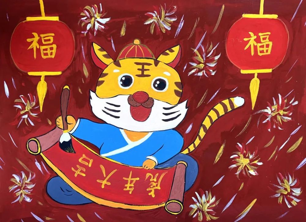 的美好寓意袁花农民画家们纷纷发挥想象力农历虎年将至虎年画虎happy