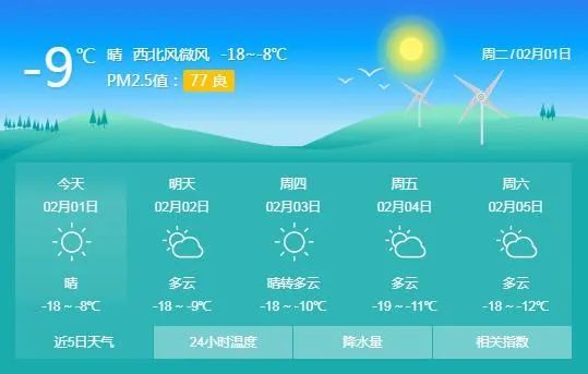 天气预报初一到初六黑龙江天气预报来了
