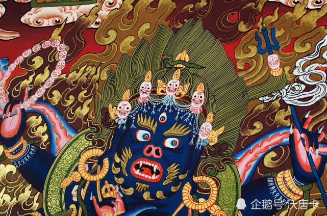 接下来请朋友们欣赏一组编号为188-603264的大黑天唐卡:四,相传大黑天