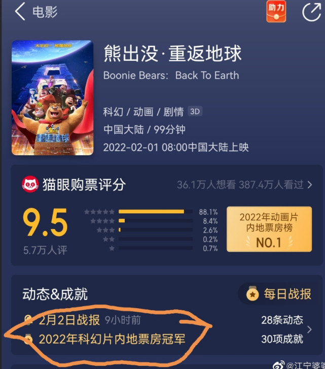 春节档最大意外:没想到《熊出没之重返地球》竟然是部科幻片