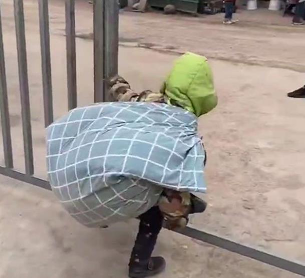 幼儿园学生背被子包裹回家,走起路来晃晃悠悠,真实原因很心酸