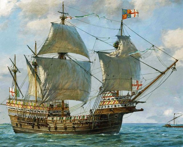 1511年在朴茨茅斯下水的英国旗舰级卡拉克船"玛丽罗斯"号就是这类船