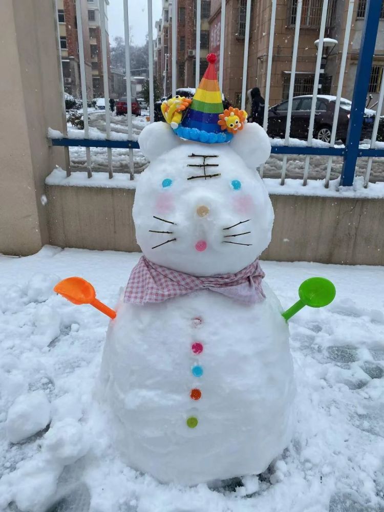 大家的手也太巧了虎年到"老虎"驾到各式各样的雪人再现江湖家家户户