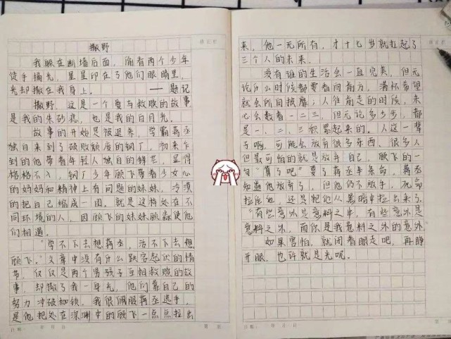 这篇文章写的是撒野,里面引用了蒋丞和顾飞的故事,题记中有这样一句话