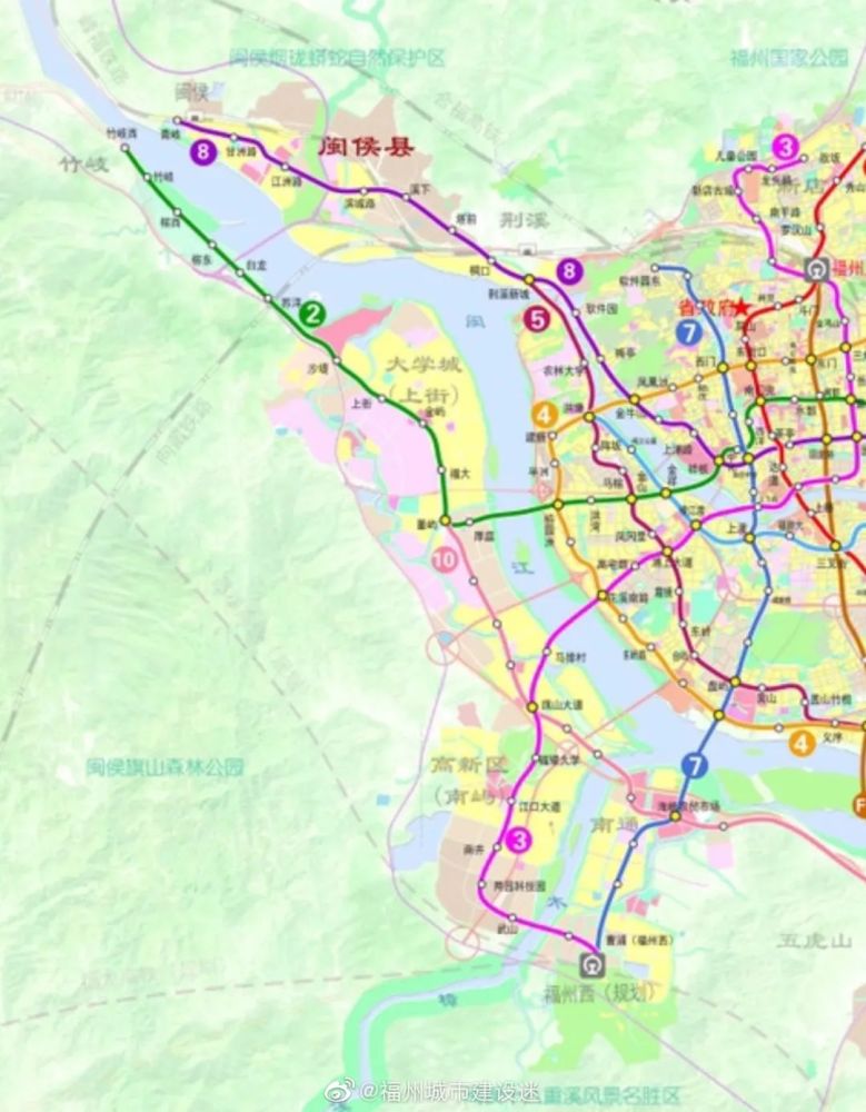 网传福州地铁第三轮终极过程稿曝光3号线连接战坂至福州西站落定南通