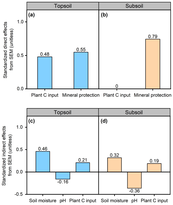 of plant c input and mineral protection in the top and subsoil