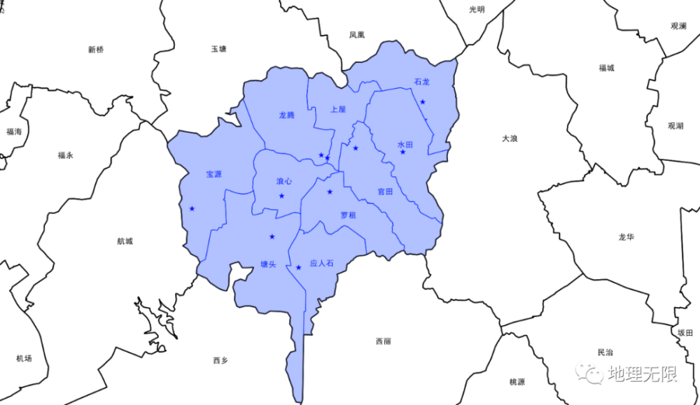 石岩街道社区分布地图