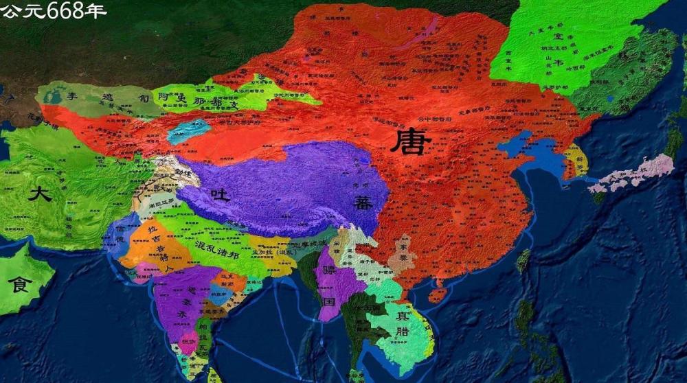 唐朝疆域图唐朝的疆域之所以极为辽阔,超一流的军事战斗力无疑发挥着